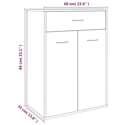 Schuhschrank Grau Sonoma 60x35x84 cm Holzwerkstoff