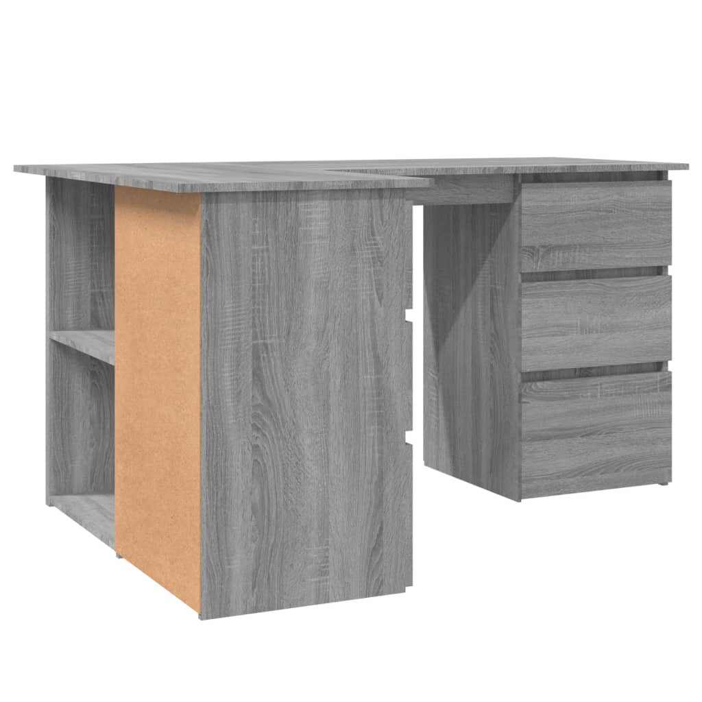 Eckschreibtisch Grau Sonoma 145x100x76 cm Holzwerkstoff