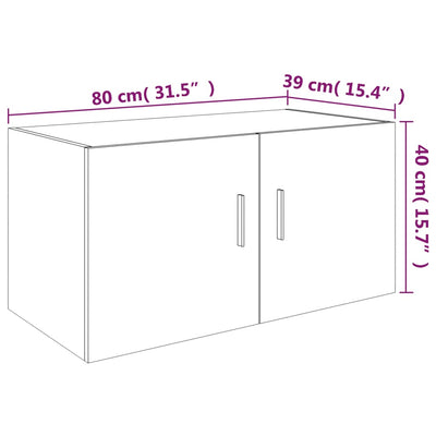 Wandschrank Braun Eichen-Optik 80x39x40 cm Holzwerkstoff