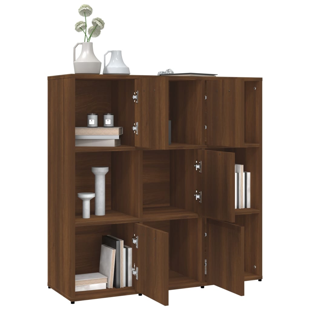 Bücherregal Braun Eichen-Optik 90x30x90 cm Holzwerkstoff