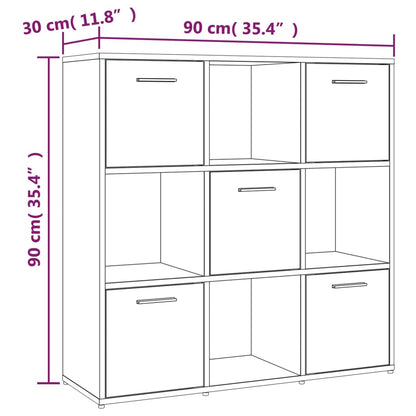 Bücherregal Braun Eichen-Optik 90x30x90 cm Holzwerkstoff