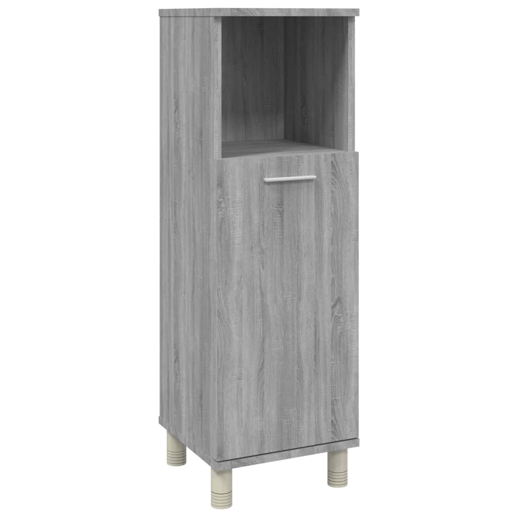 Badschrank Grau Sonoma 30x30x95 cm Holzwerkstoff