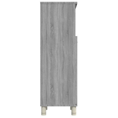 Badschrank Grau Sonoma 30x30x95 cm Holzwerkstoff