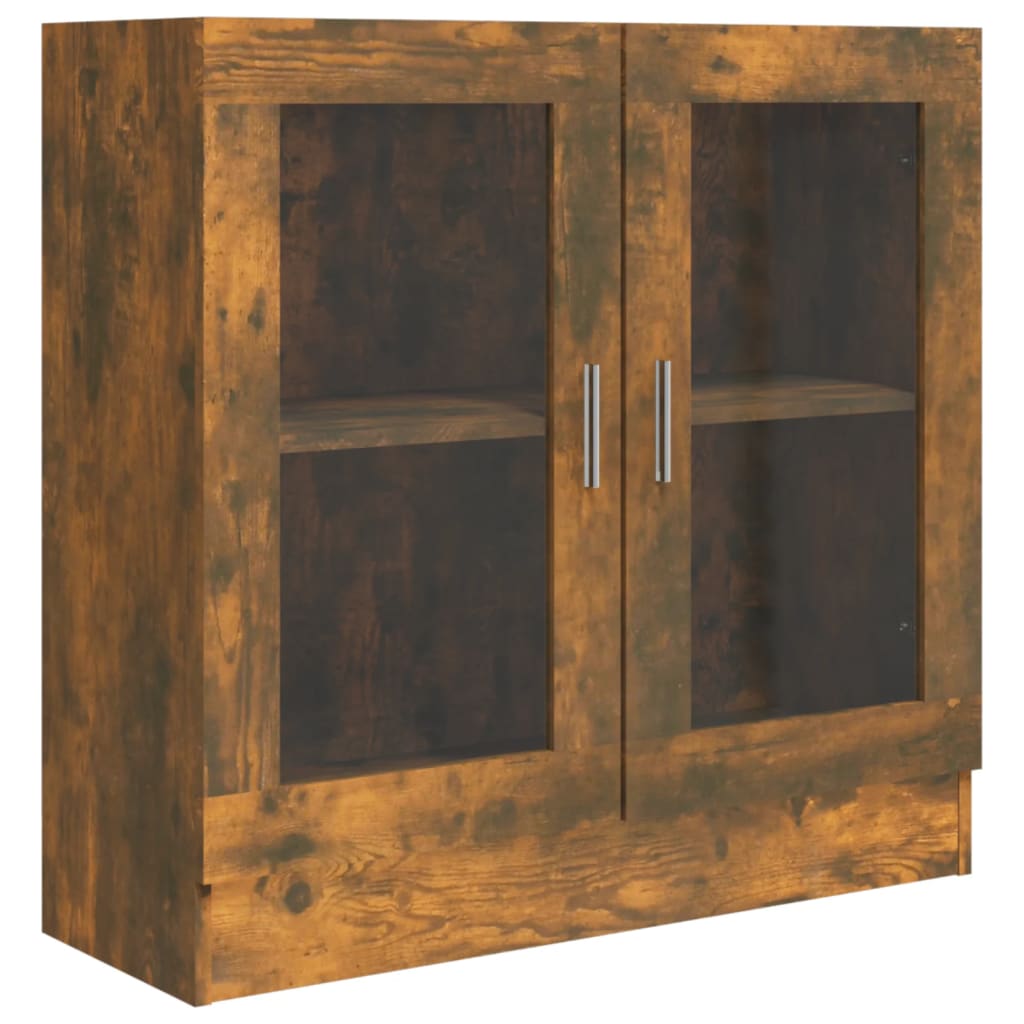 Vitrinenschrank Räuchereiche 82,5x30,5x80 cm Holzwerkstoff