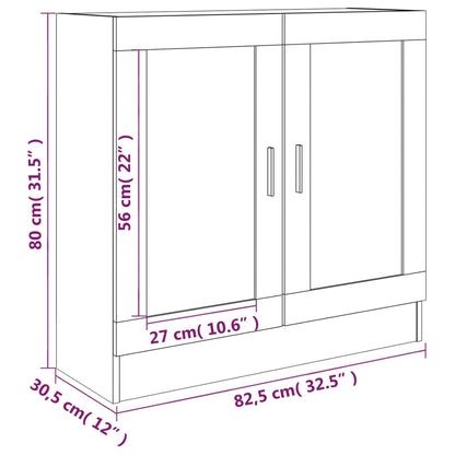 Vitrinenschrank Räuchereiche 82,5x30,5x80 cm Holzwerkstoff