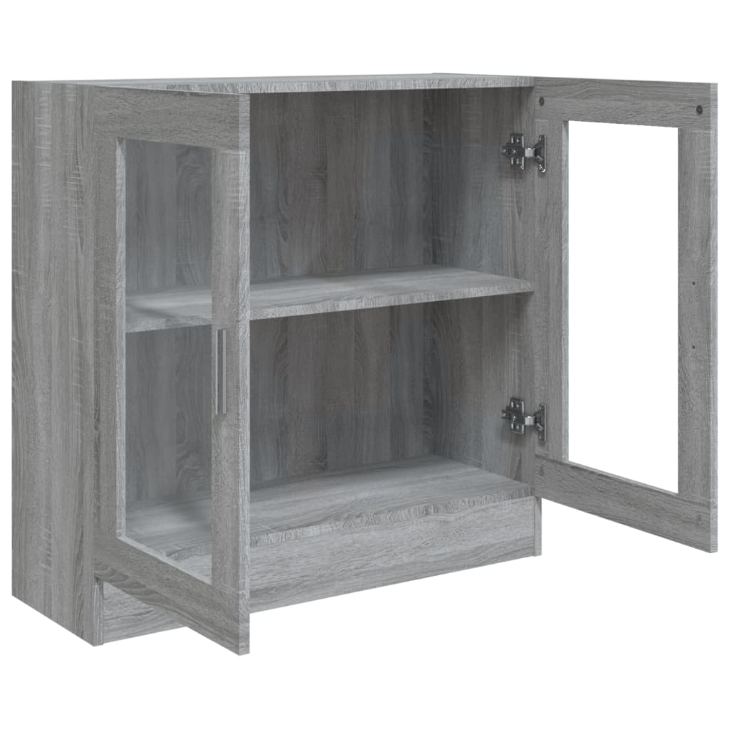 Vitrinenschrank Grau Sonoma 82,5x30,5x80 cm Holzwerkstoff