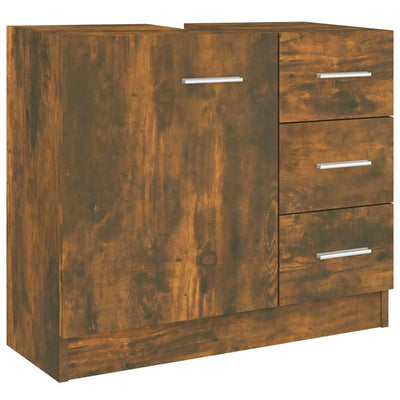 Waschbeckenschrank Räuchereiche 63x30x54 cm Holzwerkstoff