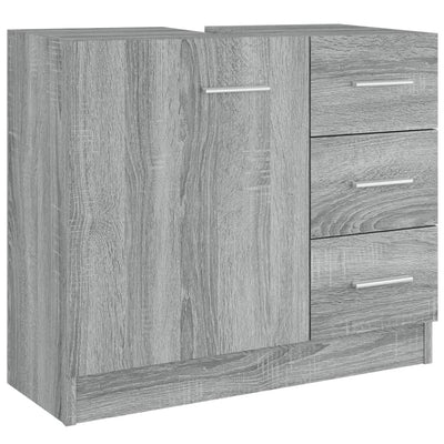 Waschbeckenschrank Grau Sonoma 63x30x54 cm Holzwerkstoff