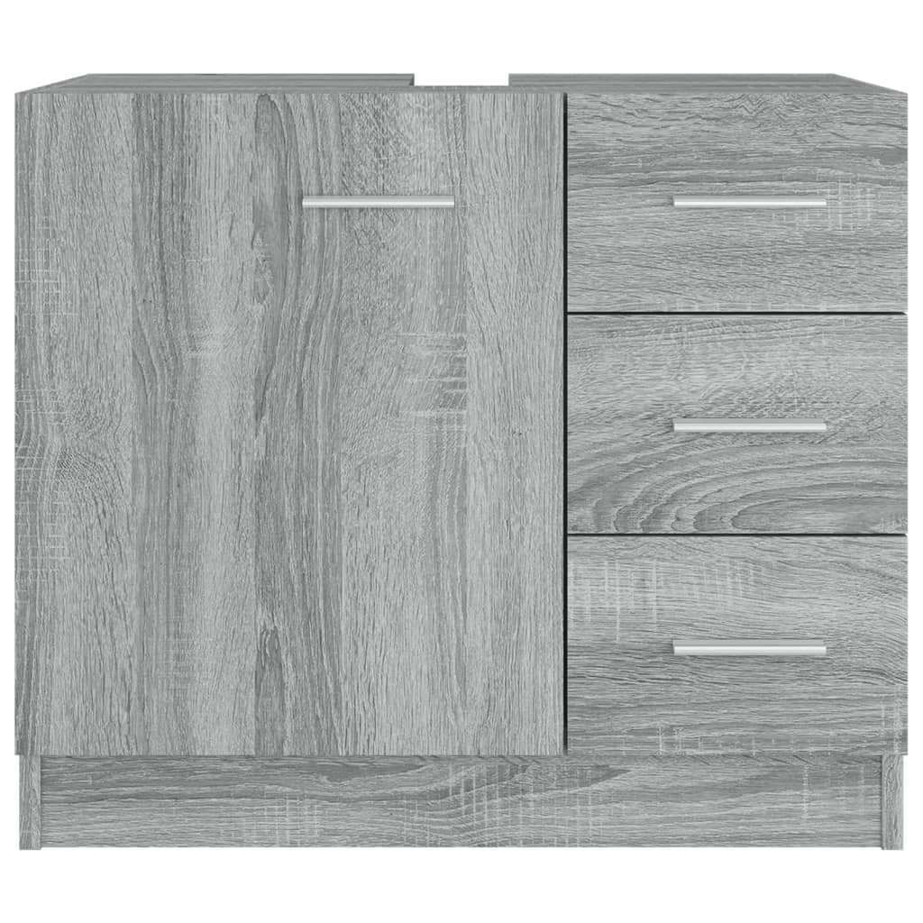 Waschbeckenschrank Grau Sonoma 63x30x54 cm Holzwerkstoff