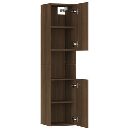 Badezimmerschrank Braun Eiche 30x30x130 cm Holzwerkstoff