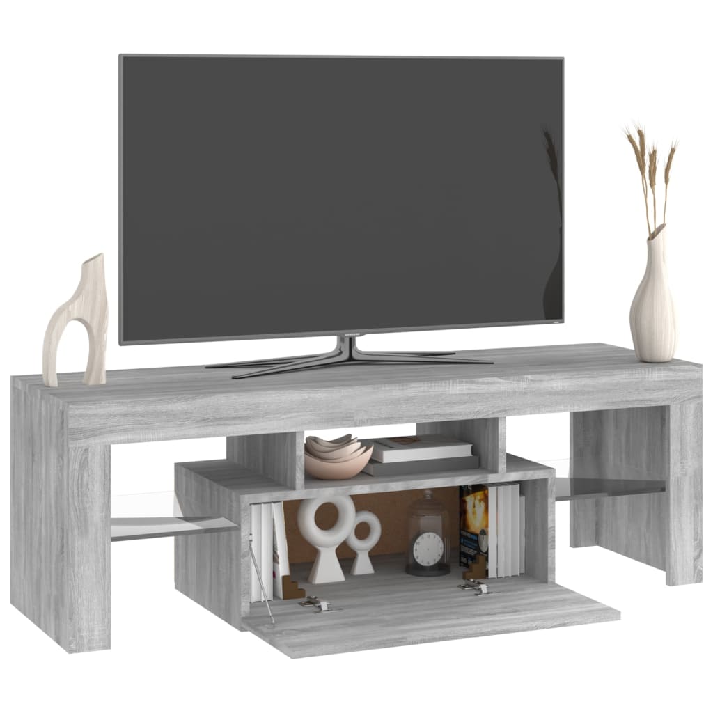 TV-Schrank mit LED-Leuchten Grau Sonoma 120x35x40 cm