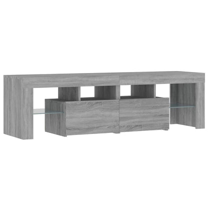 TV-Schrank mit LED-Leuchten Grau Sonoma 140x36,5x40 cm