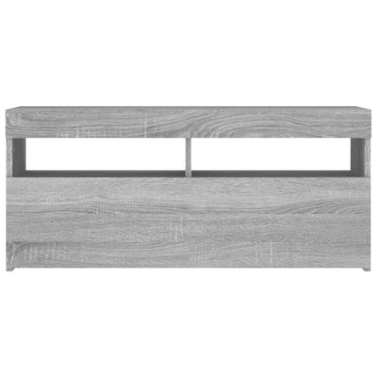 TV-Schrank mit LED-Leuchten Grau Sonoma 90x35x40 cm