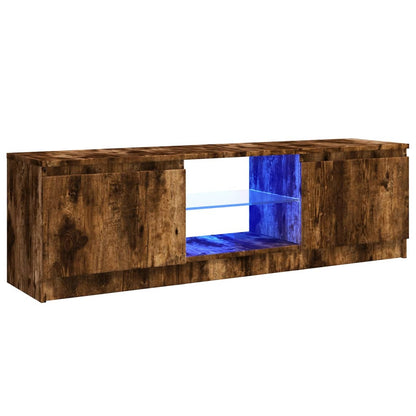 TV-Schrank mit LED-Leuchten Räuchereiche 120x30x35,5 cm