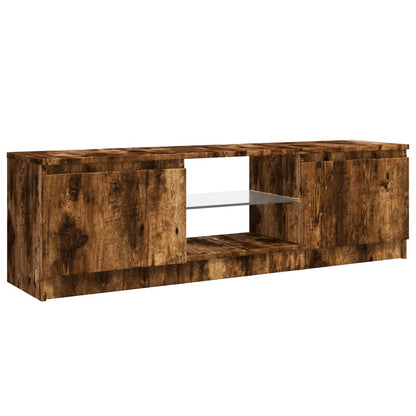 TV-Schrank mit LED-Leuchten Räuchereiche 120x30x35,5 cm