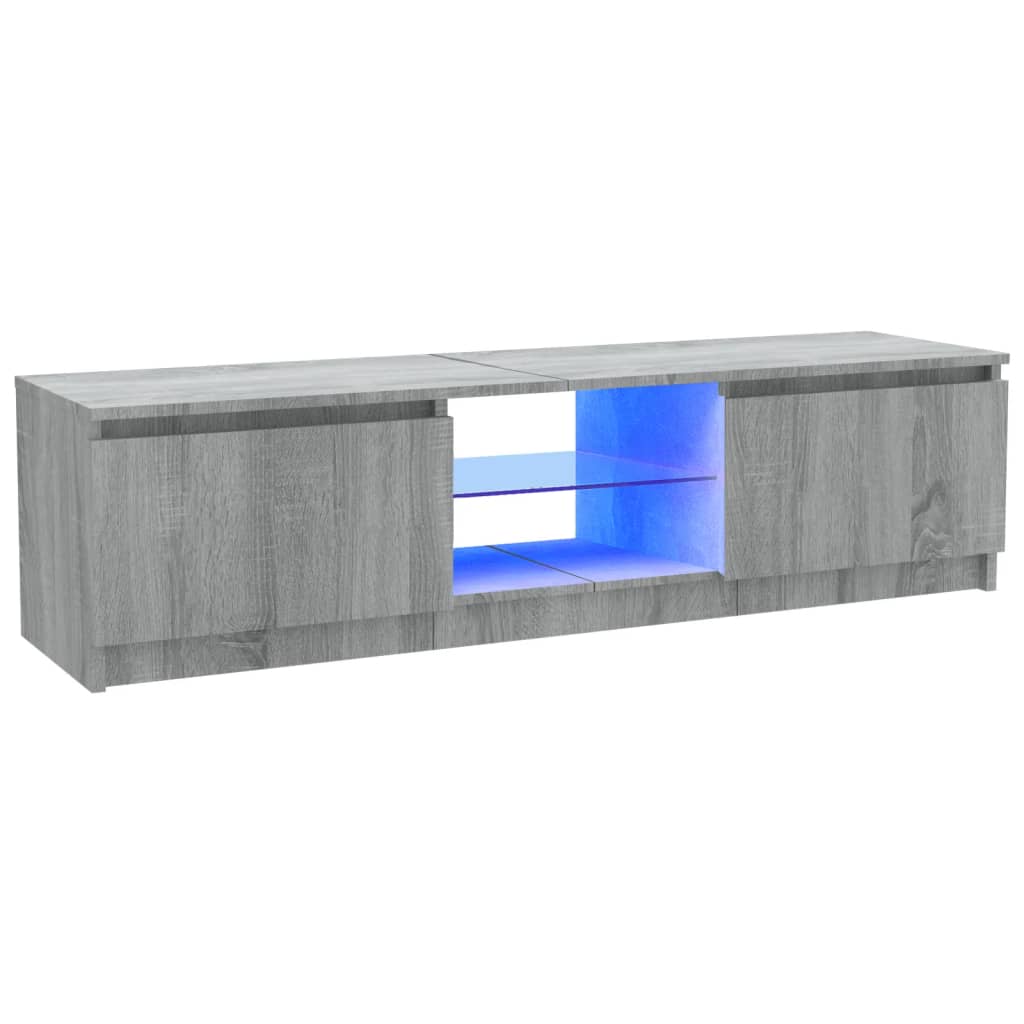 TV-Schrank mit LED-Leuchten Grau Sonoma 120x30x35,5 cm