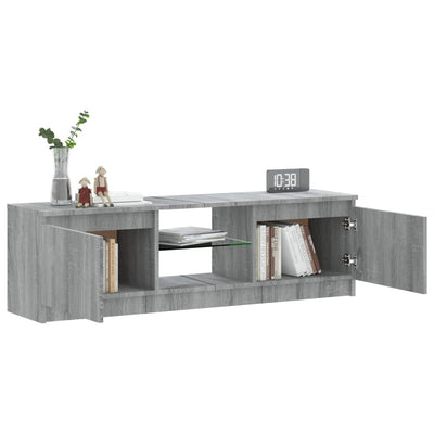 TV-Schrank mit LED-Leuchten Grau Sonoma 120x30x35,5 cm