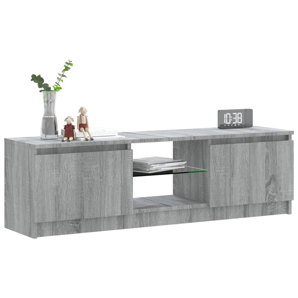 TV-Schrank mit LED-Leuchten Grau Sonoma 120x30x35,5 cm