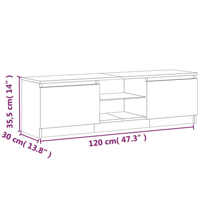 TV-Schrank mit LED-Leuchten Grau Sonoma 120x30x35,5 cm