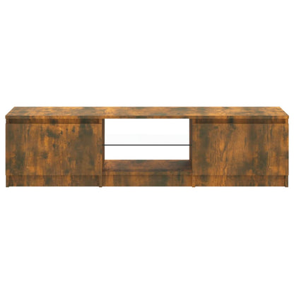 TV-Schrank mit LED-Leuchten Räuchereiche 140x40x35,5 cm