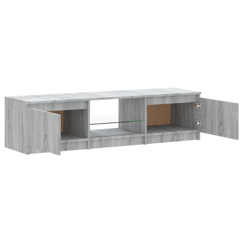 TV-Schrank mit LED-Leuchten Grau Sonoma 140x40x35,5 cm