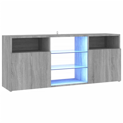 TV-Schrank mit LED-Leuchten Grau Sonoma 120x30x50 cm