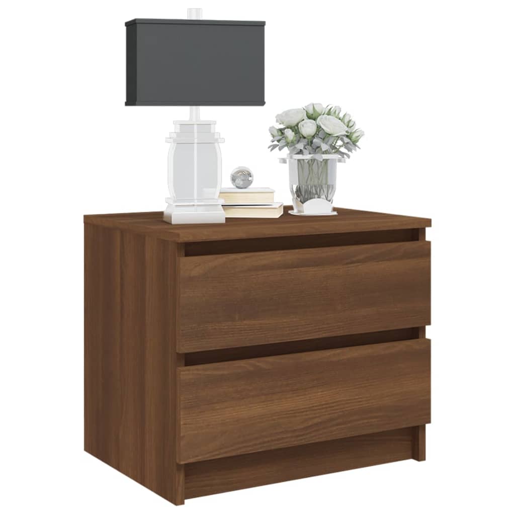 Nachttische 2 Stk Braun Eichen-Optik 50x39x43,5cm Holzwerkstoff