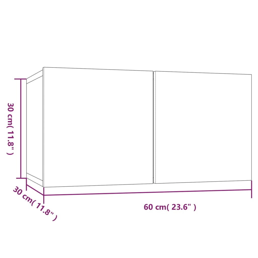 TV-Wandschrank Räuchereiche 60x30x30 cm Holzwerkstoff