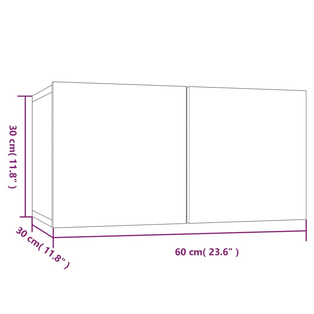 TV-Wandschrank Braun Eiche 60x30x30 cm Holzwerkstoff