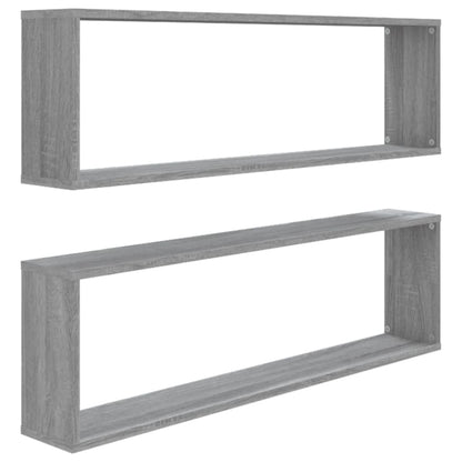 Wandregale 2 Stk. Grau Sonoma 100x15x30 cm Holzwerkstoff