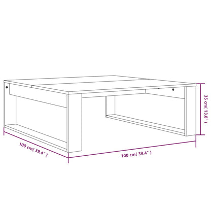 Couchtisch Grau Sonoma 100x100x35 cm Holzwerkstoff