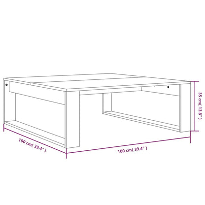 Couchtisch Braun Eiche 100x100x35 cm Holzwerkstoff