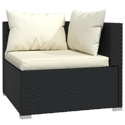 8-tlg. Garten-Lounge-Set mit Kissen Poly Rattan Schwarz