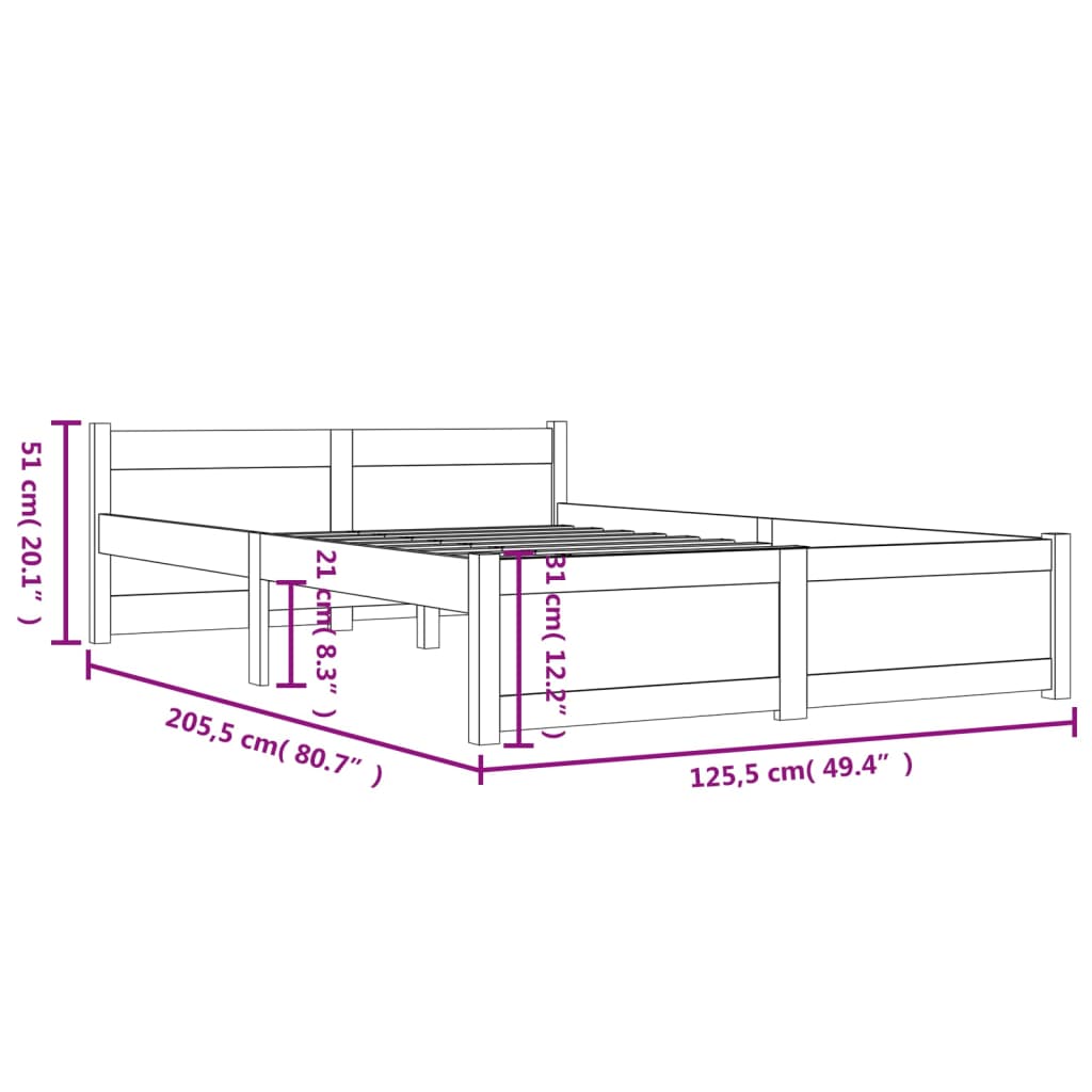 Massivholzbett ohne Matratze 120x200 cm