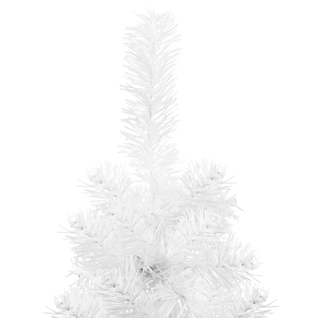 Künstlicher Halb-Weihnachtsbaum mit Ständer Schlank Weiß 120 cm