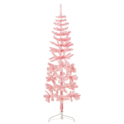 Künstlicher Halb-Weihnachtsbaum mit Ständer Schlank Rosa 120 cm