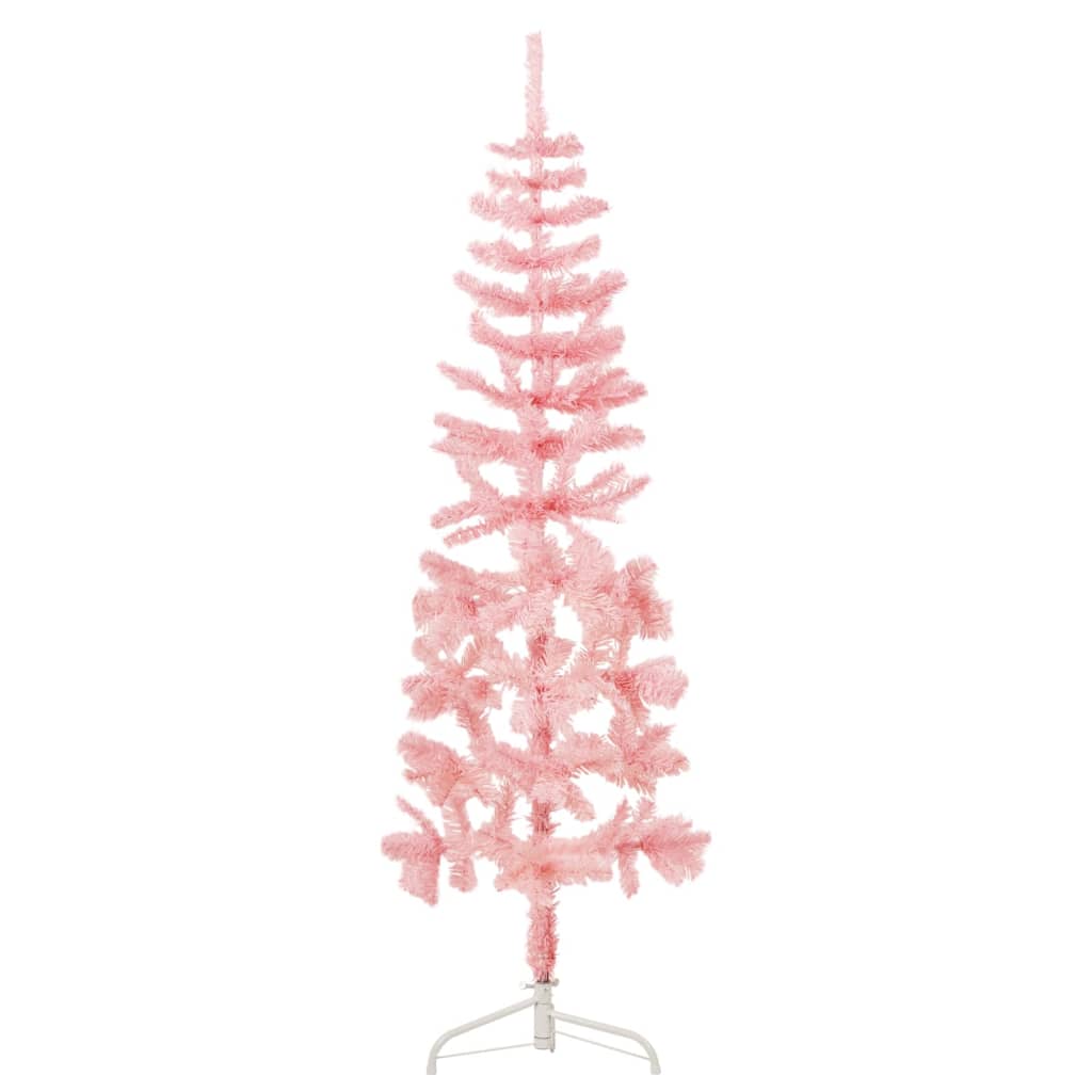 Künstlicher Halb-Weihnachtsbaum mit Ständer Schlank Rosa 180 cm