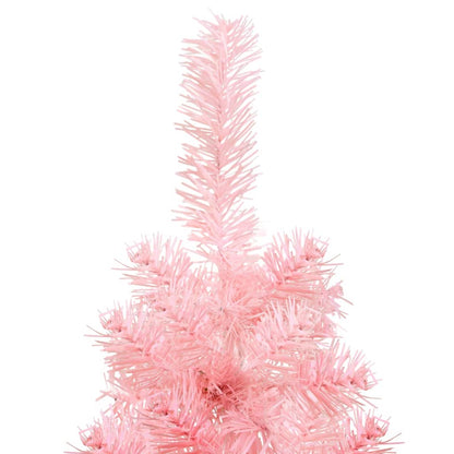 Künstlicher Halb-Weihnachtsbaum mit Ständer Schlank Rosa 180 cm