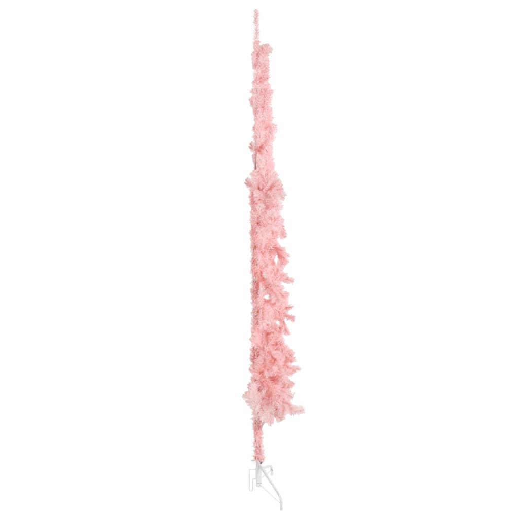 Künstlicher Halb-Weihnachtsbaum mit Ständer Schlank Rosa 240 cm