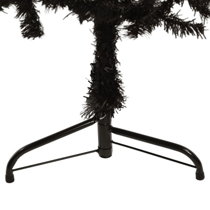 Künstlicher Halb-Weihnachtsbaum Ständer Schlank Schwarz 120 cm