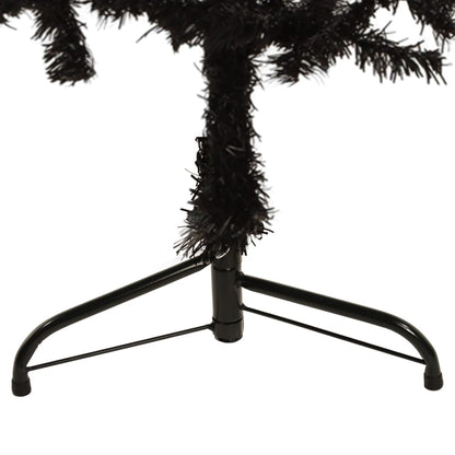 Künstlicher Halb-Weihnachtsbaum Ständer Schlank Schwarz 150 cm