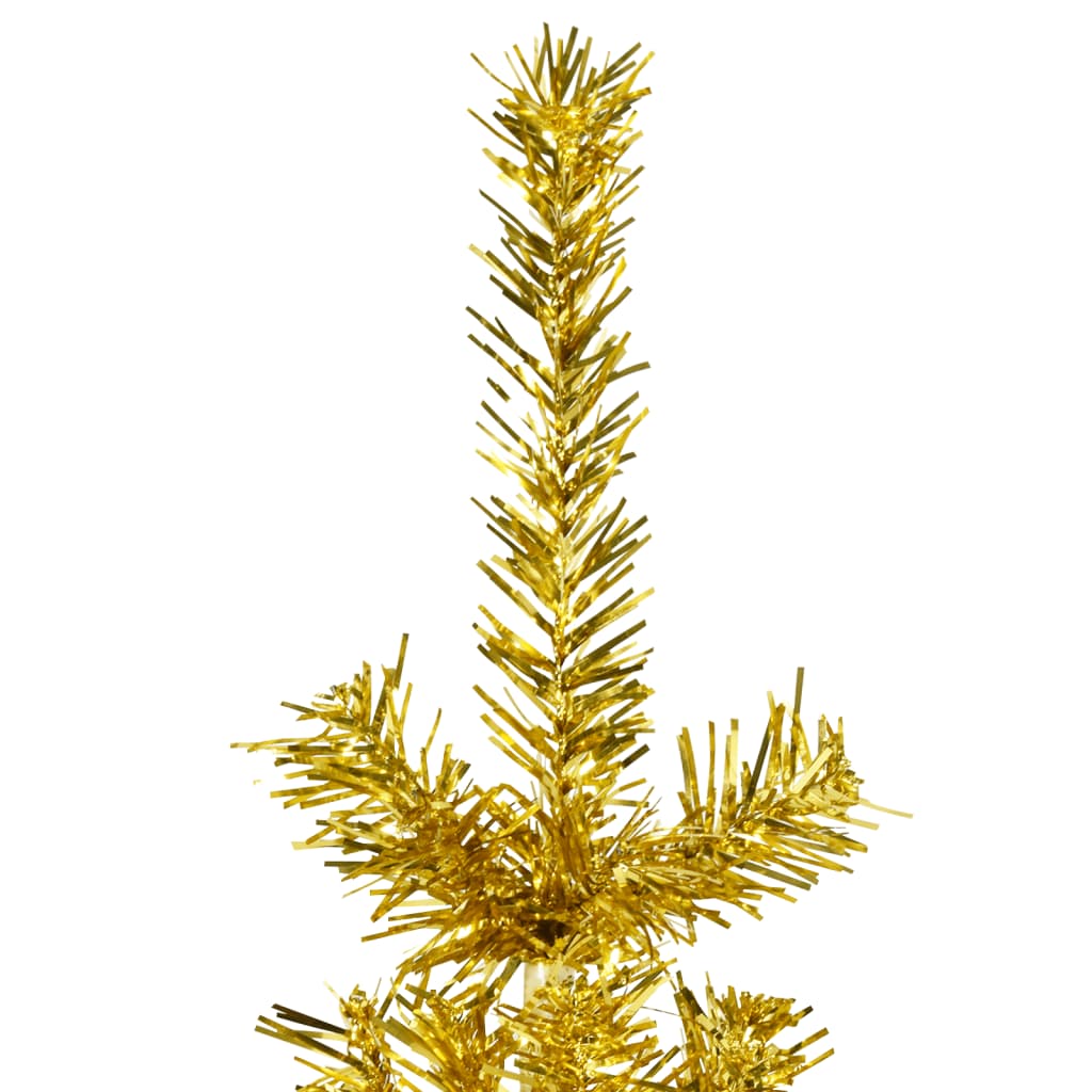 Künstlicher Halb-Weihnachtsbaum mit Ständer Schlank Gold 120 cm