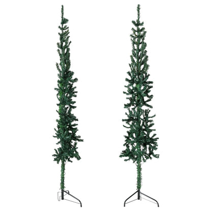 Künstlicher Halb-Weihnachtsbaum mit Ständer Schlank Grün 240 cm