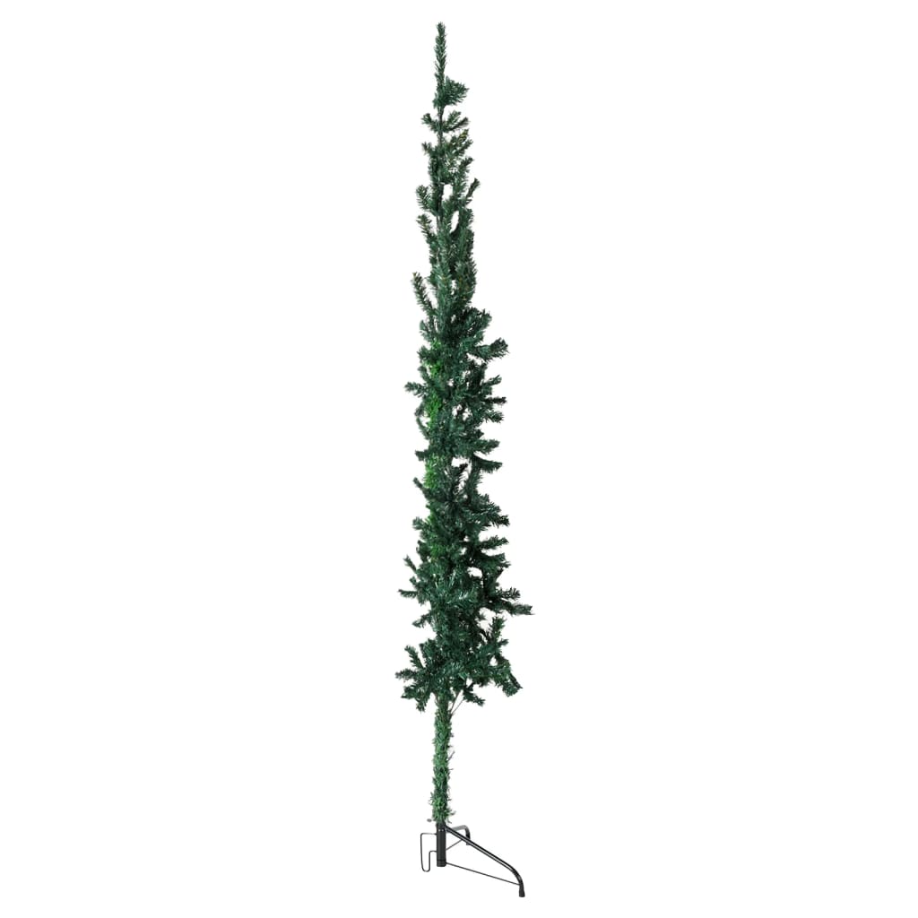 Künstlicher Halb-Weihnachtsbaum mit Ständer Schlank Grün 240 cm