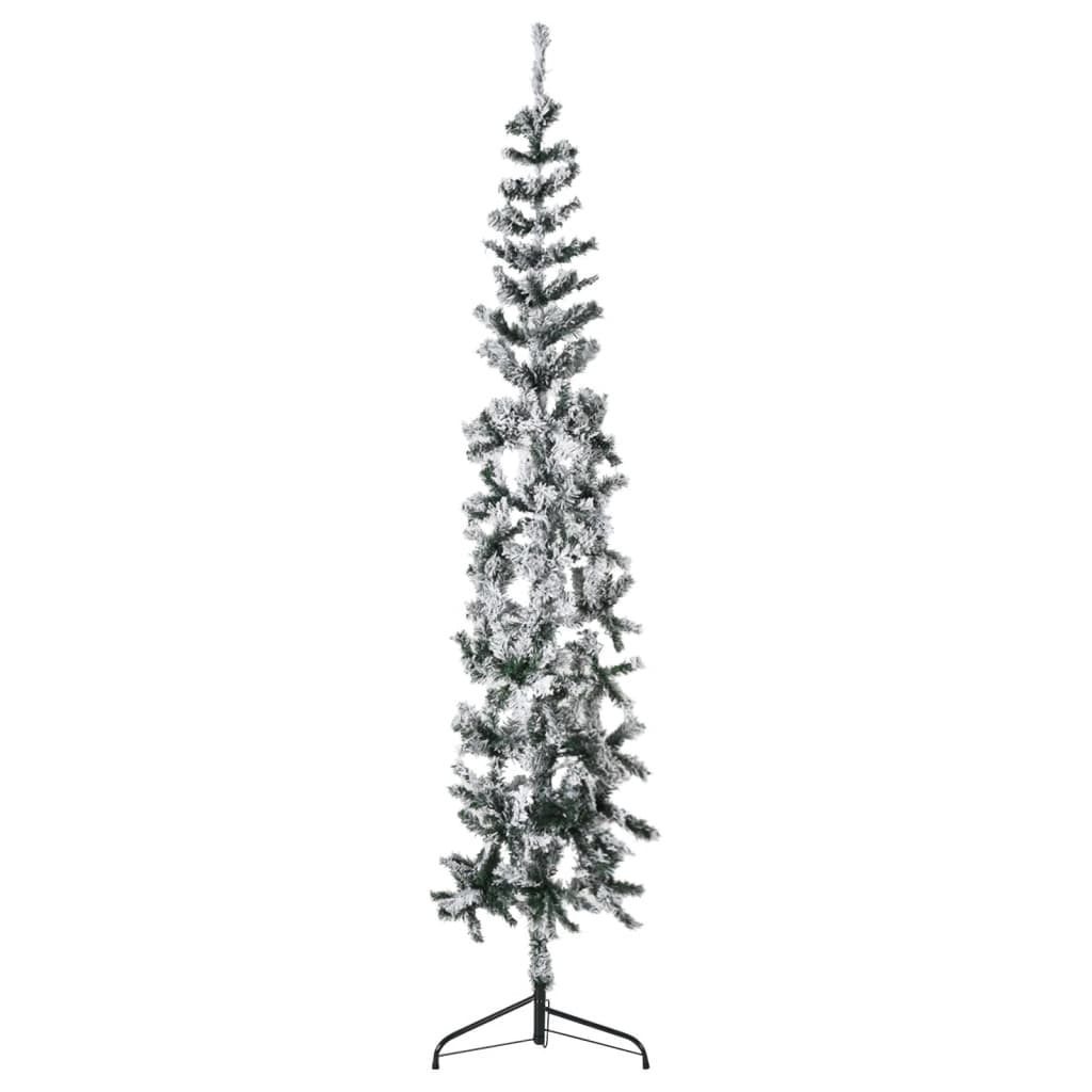 Künstlicher Halb-Weihnachtsbaum mit Schnee Schlank 240 cm