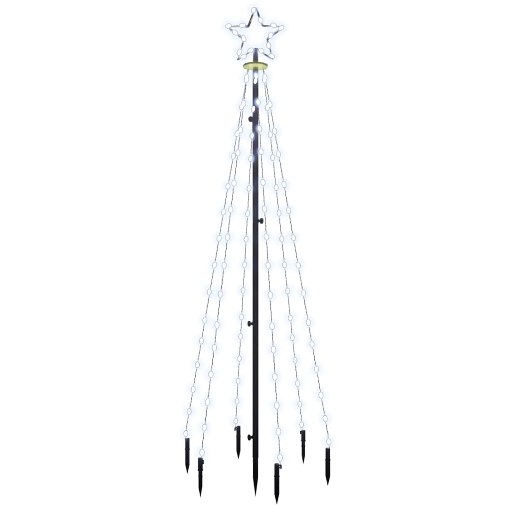 LED-Weihnachtsbaum mit Erdnägeln Kaltweiß 108 LEDs 180 cm