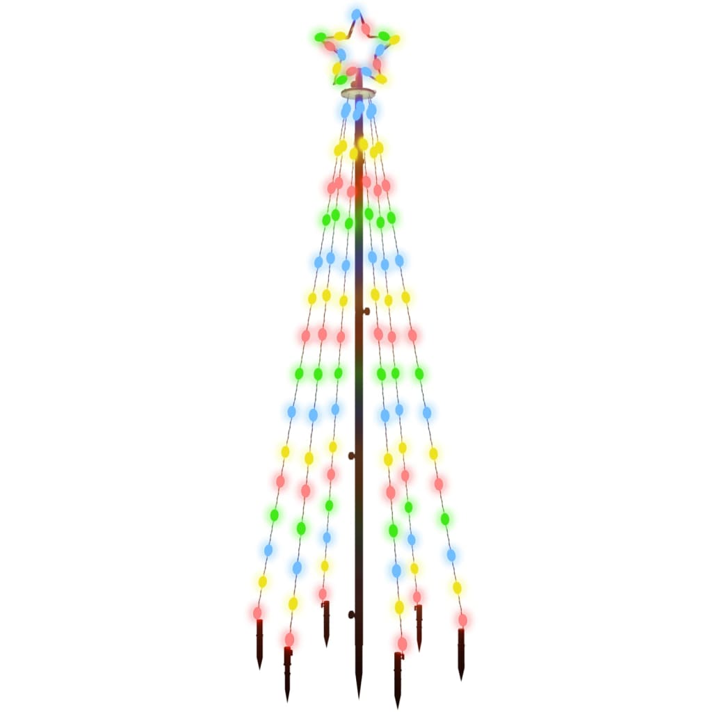 LED-Weihnachtsbaum mit Erdnägeln Mehrfarbig 108 LEDs 180 cm