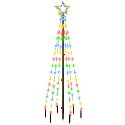 LED-Weihnachtsbaum mit Erdnägeln Mehrfarbig 108 LEDs 180 cm