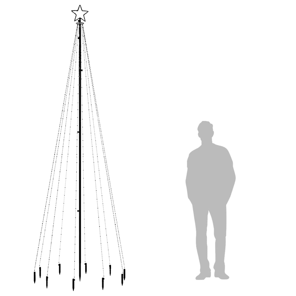 LED-Weihnachtsbaum mit Erdnägeln Warmweiß 310 LEDs 300 cm