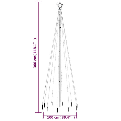 LED-Weihnachtsbaum mit Erdnägeln Warmweiß 310 LEDs 300 cm